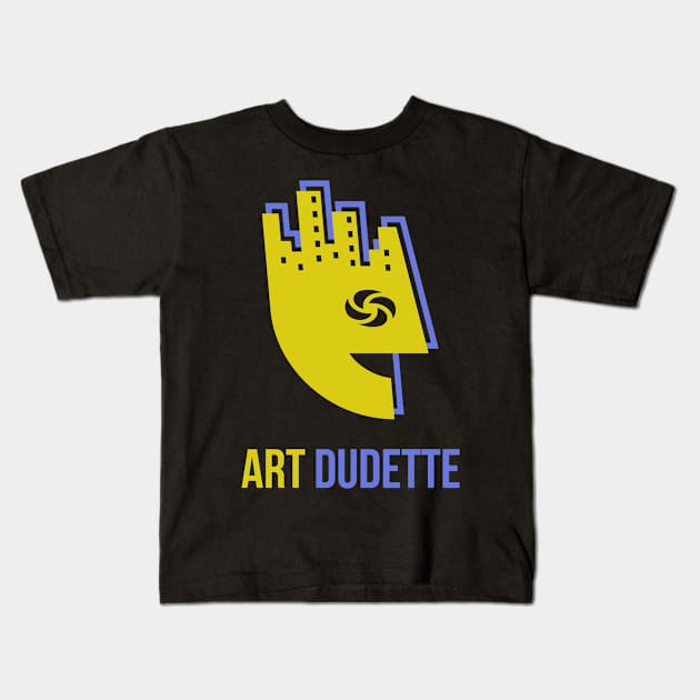 Art Dudette In Yellow And Blue Kids T-Shirt by yourartdude